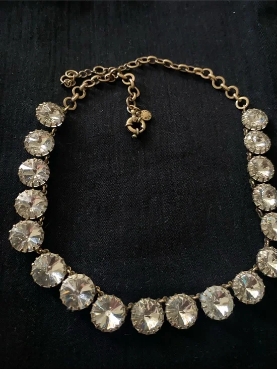 J  Crew Anna  Wintour Necklace Georgian   collet Riviere Rivoli Crystal Brûlée