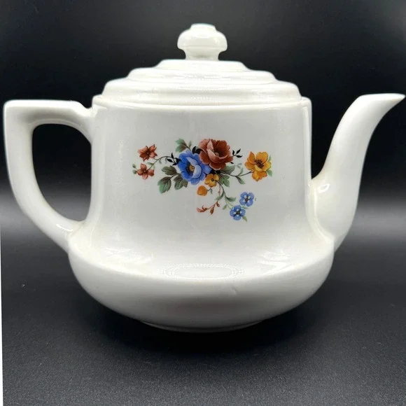 Vintage Drip-O-Lator Porcelain Coffee Pot Floral Enterprise Aluminum USA OH‎