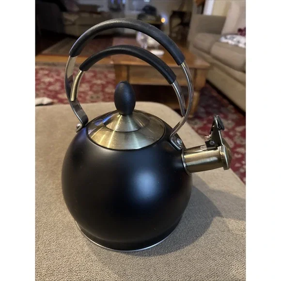 LUXGRACE  Whistling Tea Kettle Ceramic Halogen Black (TD)