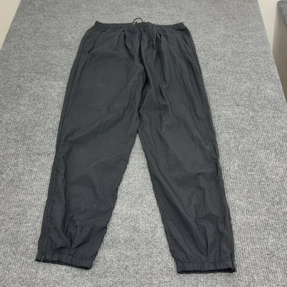Nike Track Pants Mens L Black Nylon Embroidered Logo Zip Ankle Sportswear Street