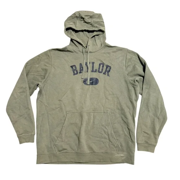 Nike Mens Baylor University Hoodie Sweatshirt Green XL Cotton Blend Pullover