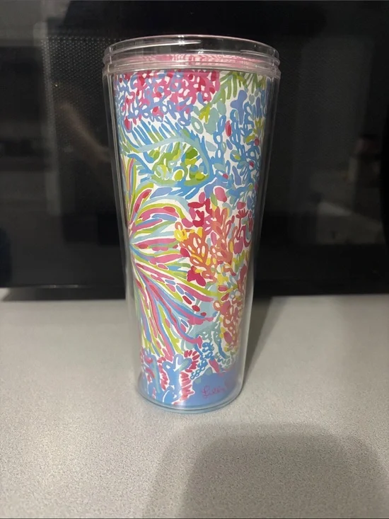Lilly Pulitzer Coral Reef Print Tumbler in Pink, Blue & Green