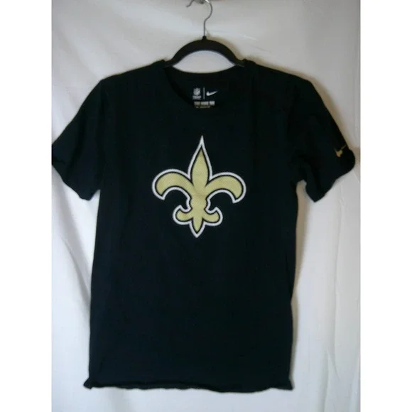 Nike New Orleans Saints NFL Mens Black Graphic T-Shirt‎ Athletic Cut Small