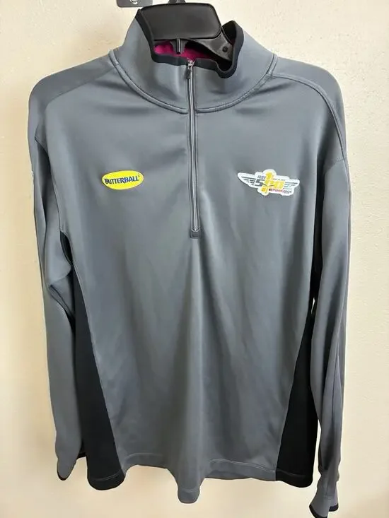 Nike Pullover Mens L Gray Long Sleeve Dri Fit Golf Quarter Zip Andretti Racing