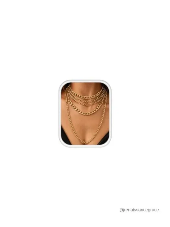 Layered Necklaces for Women Cross Pearl Chunky Stacked Necklace