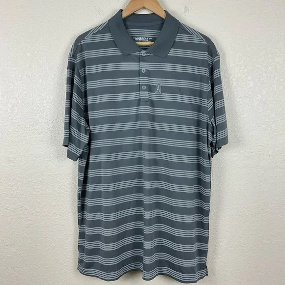 Nike Golf Tour Performance Dri-Fit Striped Short Sleeve Polo Shirt Size XL‎ Men