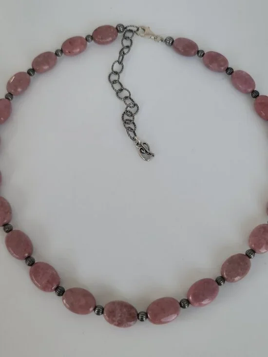 Rhodonite & Sterling Necklace