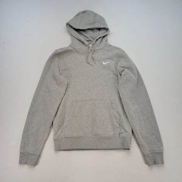 Nike‎ Hoodie Mens Small Gray Sportswear Club Fleece Pullover 611457-063 Swoosh