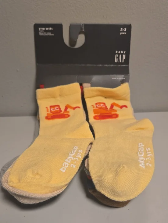 GAP Toddler Crew Socks 7 Pair with Graphic Designs