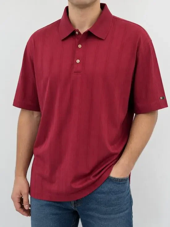 Nike Tiger Woods Collection Fit Dry Sunday Red Striped Golf Polo Men's L Cotton