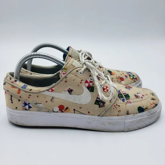 Nike Stefan Janoski Zoom‎ Sneakers 7.5 Mens Beach Day Lace Up Shoes Tan