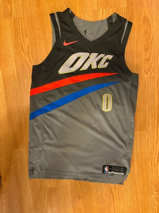 RARE Nike Authentic 2017-18 Russell Westbrook OKC Thunder #0 City Edition Jersey