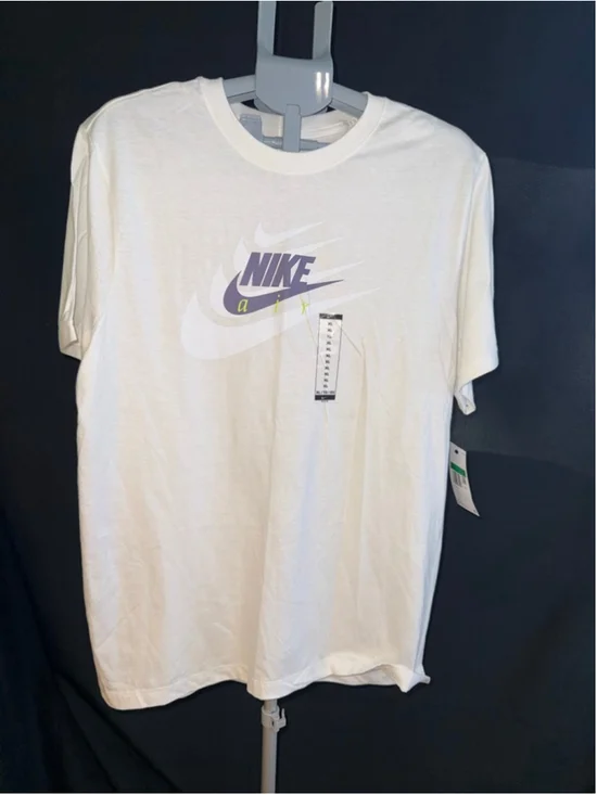 Men's‎ Nike Short Sleeve Tee XL White with Purple Logo