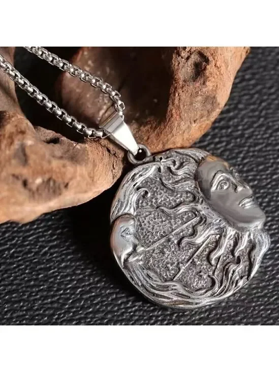 Sun and Moon Pendant and Necklace #1403