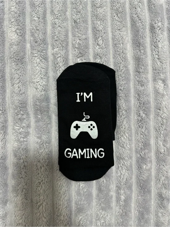 Away Black Socks with White Gaming Controller Graphic