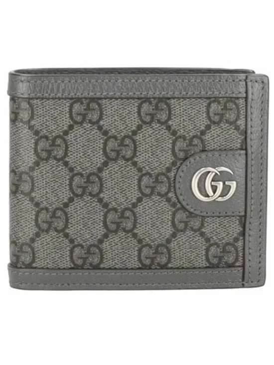 Gucci Men’s Gray GG Canvas Wallet with Silver Double G DEADSTOCK (BRAND NEW)