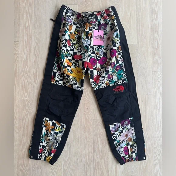 BNWT The North Face x Gucci Floral checkered Patchwork Pants XL