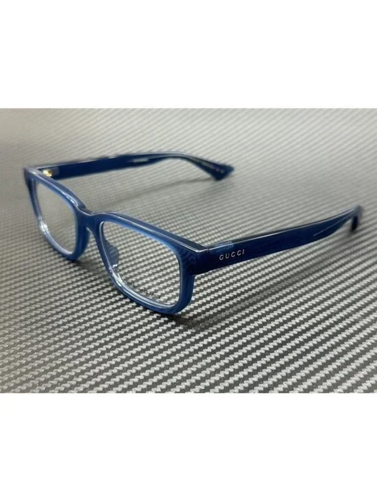 New Gucci Men Blue Transparent Eyeglasses 53-18-145