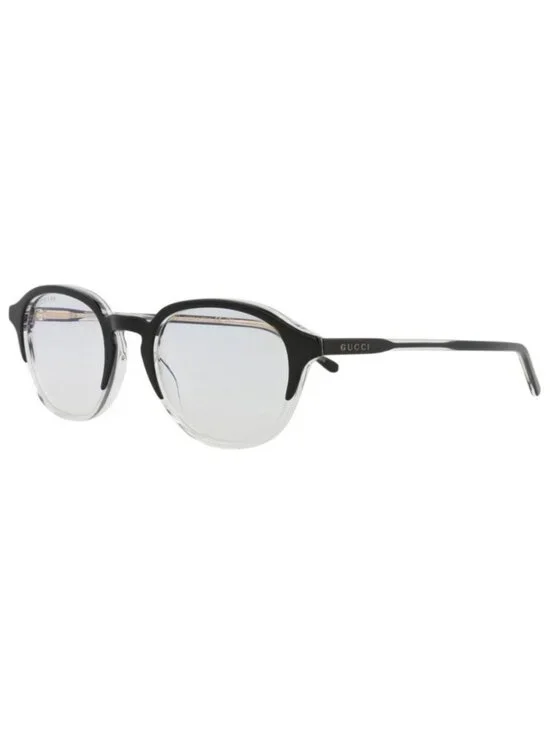 New Gucci Mens Round/Oval Black Black Transparent Fashion Designer Eyeglasses