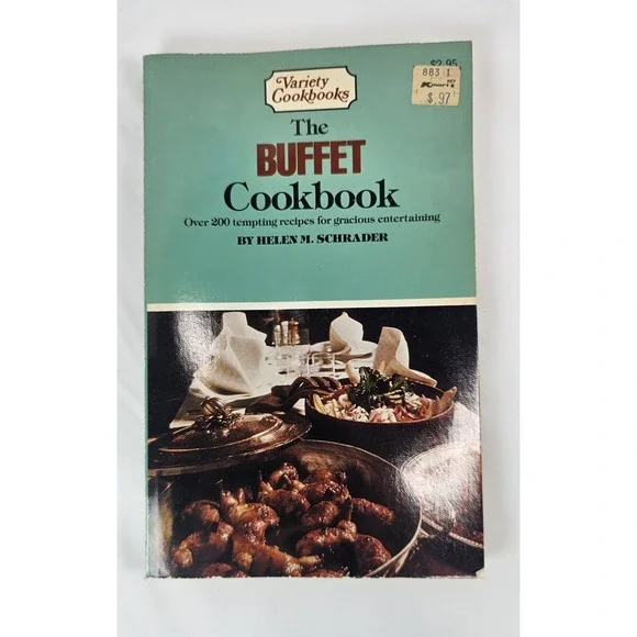 Vintage 1972 Variety Cookbooks The Buffet Cookbook‎ by Helen M Schrader PB