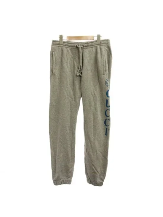 Gucci Sweatpants Gray Logo Print Pants S