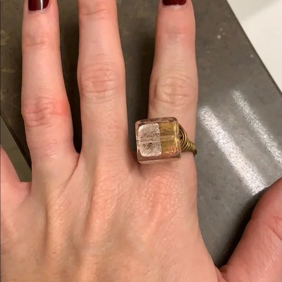 Wire Ring with Pink Stone