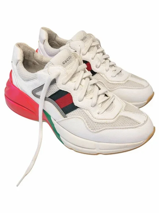 Gucci Rhyton Epilogue White Red Green Reflective Sneakers  UK 9
