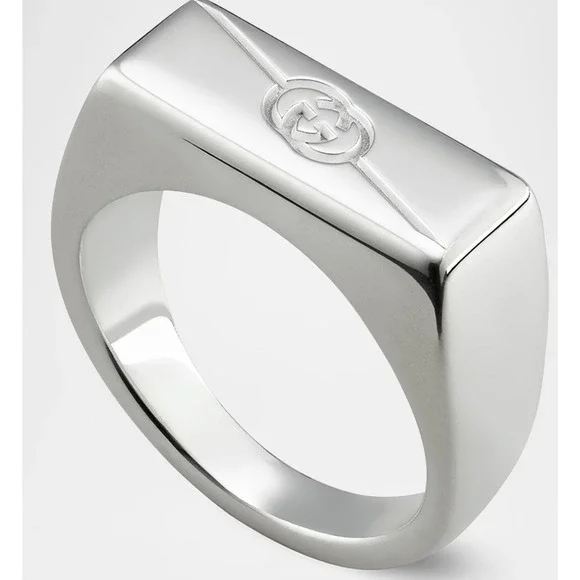 Gucci GG Tag RIng Chevalier, Size G 21 (US 9.5)