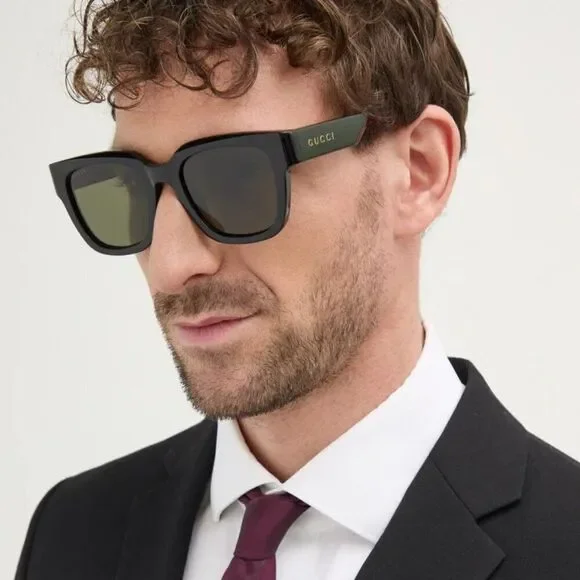 SALE! NEW Gucci GG1670SK 005 Black Red Green Square Unisex Sunglasses