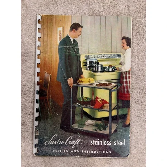 Lustre Craft Cookbook 1959 Vintage Recipes Instructions Stainless Steel Good