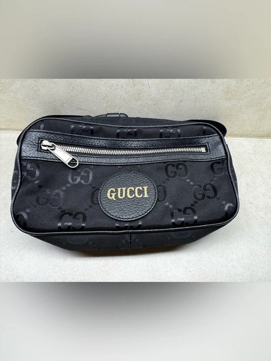 Authentic Gucci Black Off The Grid GG Mono Fannypack Crossbody Bag Pre-loved