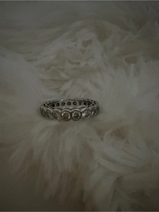 Swarovski Silver Crystal Eternity Band Ring - Women's Jewelry