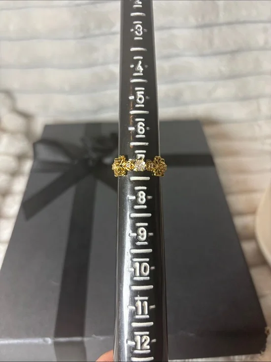 La Blancus Gold Plated Size 7 + Cubic Zirconia Ring NWT