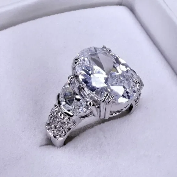 GORGEOUS Simulated Diamond Three-Stone Ring