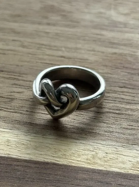 James Avery Retired Sterling Silver Heart Knot Ring Size 8.5