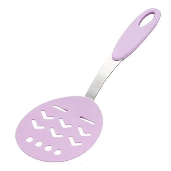 Wilton Easter Egg Shaped Spatula Purple Silicone Handle Springtime Baking
