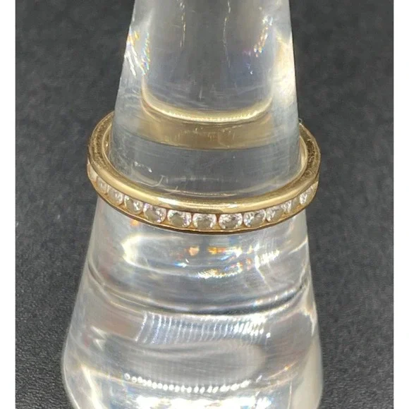 Vintage Andin Jewelry 14k Gold Ring CZ Channel Set Anniversary Wedding Size 6.75