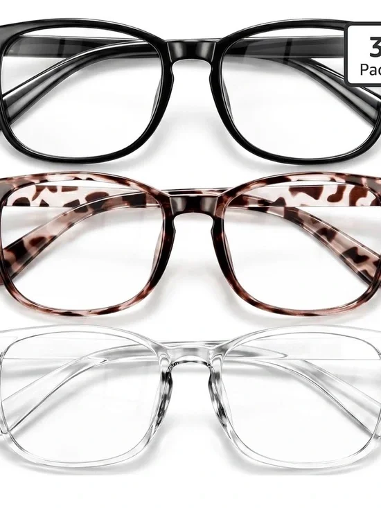 Kids 3-Pack Blue, Brown Tortoise & Clear Reading Glasses