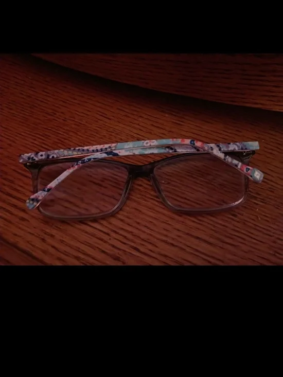 Adults Floral Print Rectangle Glasses - Pink/Blue