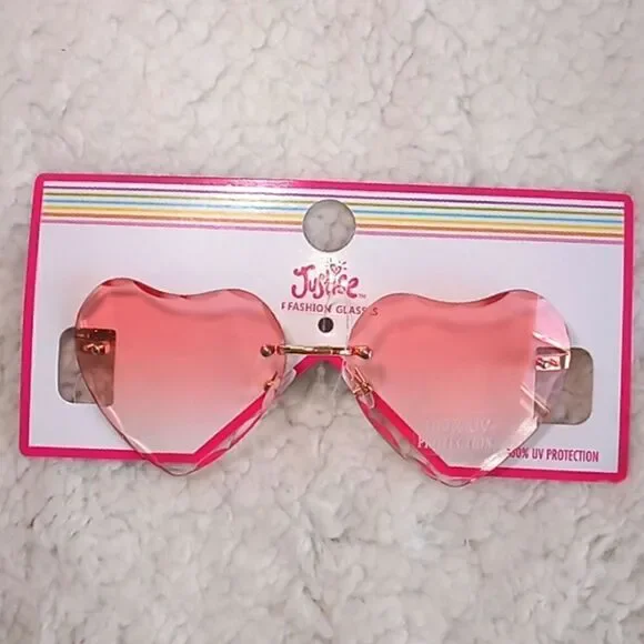 Justice Girls kids Frameless Heart Shaped Sunglasses