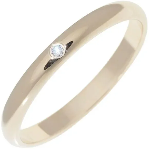 Cartier 1895 Wedding Ring Au750 Diamond Ring Size 17
