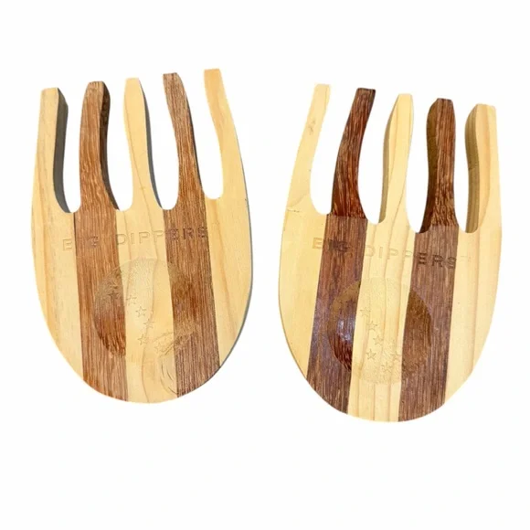 Big Dippers Handcrafted Wooden Salad Servers – Celestial Star Inlay – Set‎ of 2