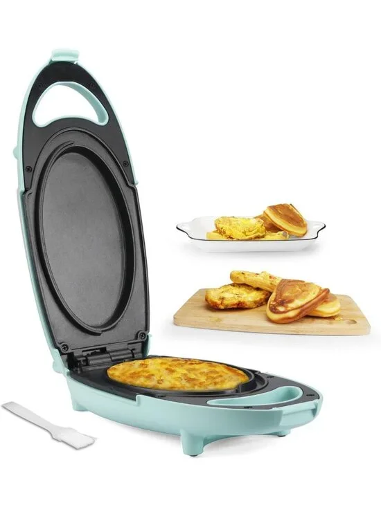 Electric Omelette Maker - Nonstick Double-Sided Pan for Frittatas & Eggs, Aqua