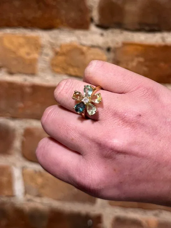 Y2K VINTAGE FLOWER POWER RING