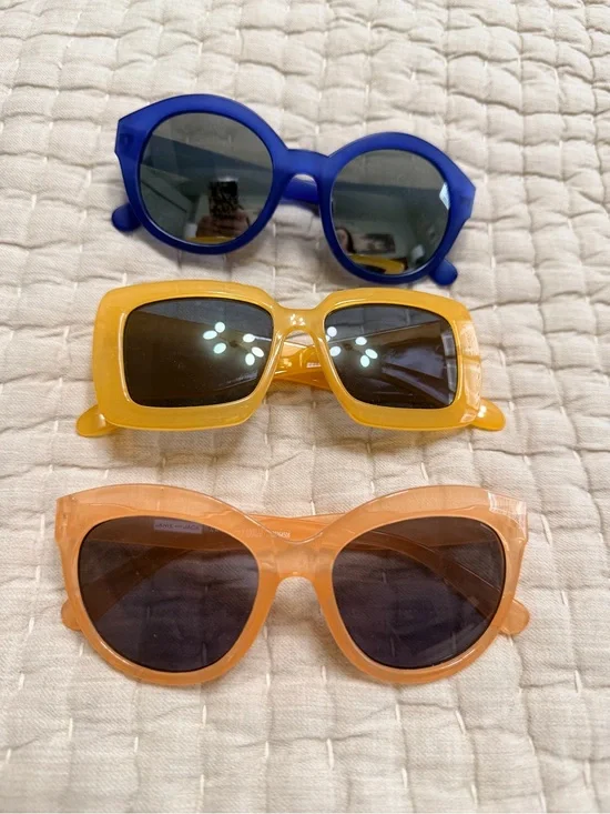 Janie and Jack Kids Sunglasses Trio only - Blue, Yellow, Orange Frames