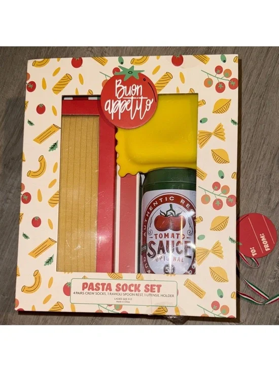 Bon Appetito Italian Pasta Sock Utensil Holder and Spoon Rest Set NIB