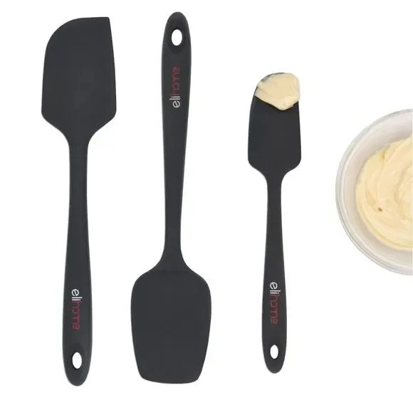 Elihome Chef Series 3 Piece Silicone Spatula Set - 600°F Heat Resistant Non