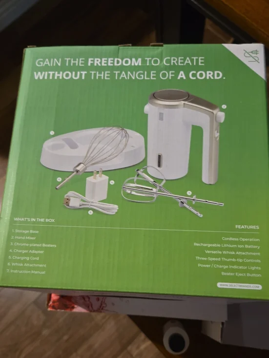 Cordless Hand Mixer in White - Home Party Supplies