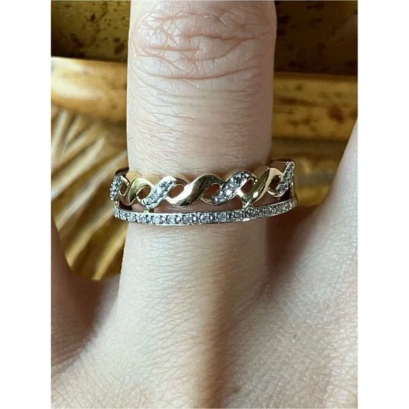 Natural White Diamond Ring Size 7