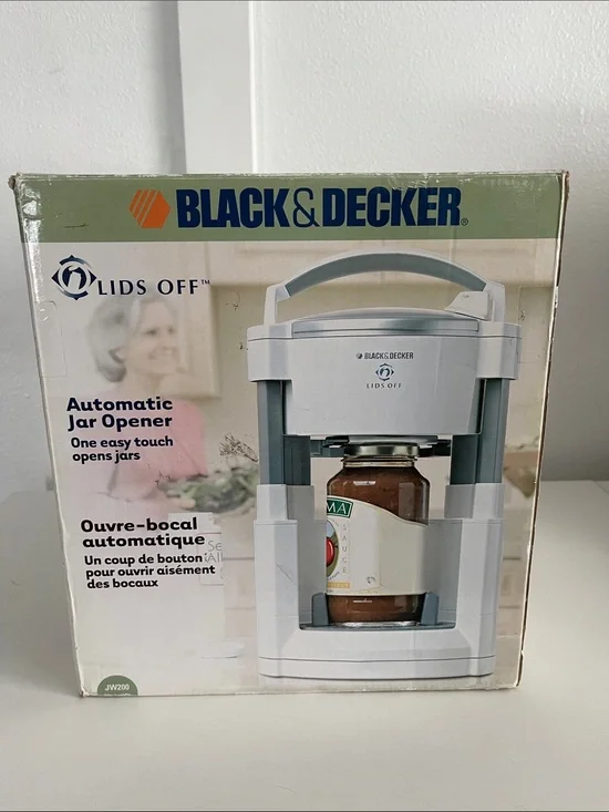 Black & Decker Lids Off Automatic Jar Opener JW200 White New Open Box Electric